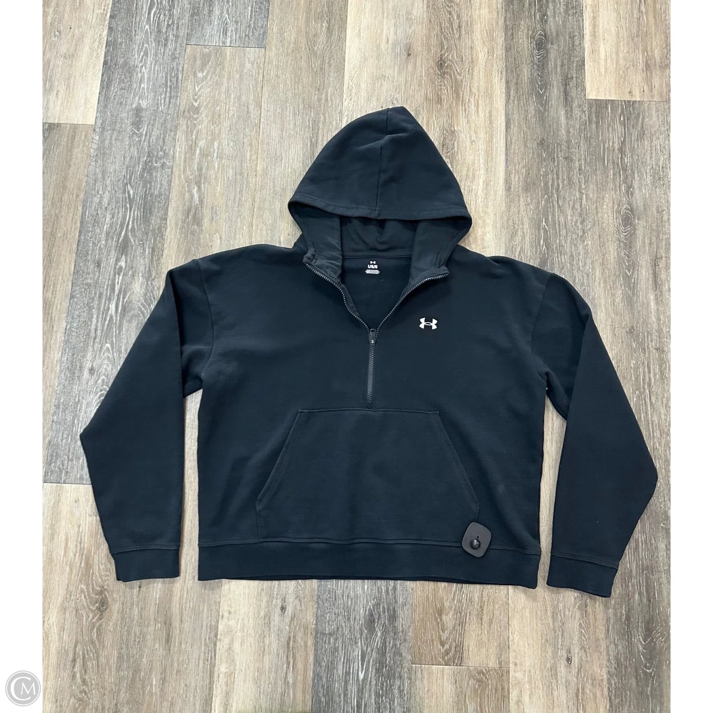 Athletic Sweatshirt Hoodie By Under Armour In Black, Size: L