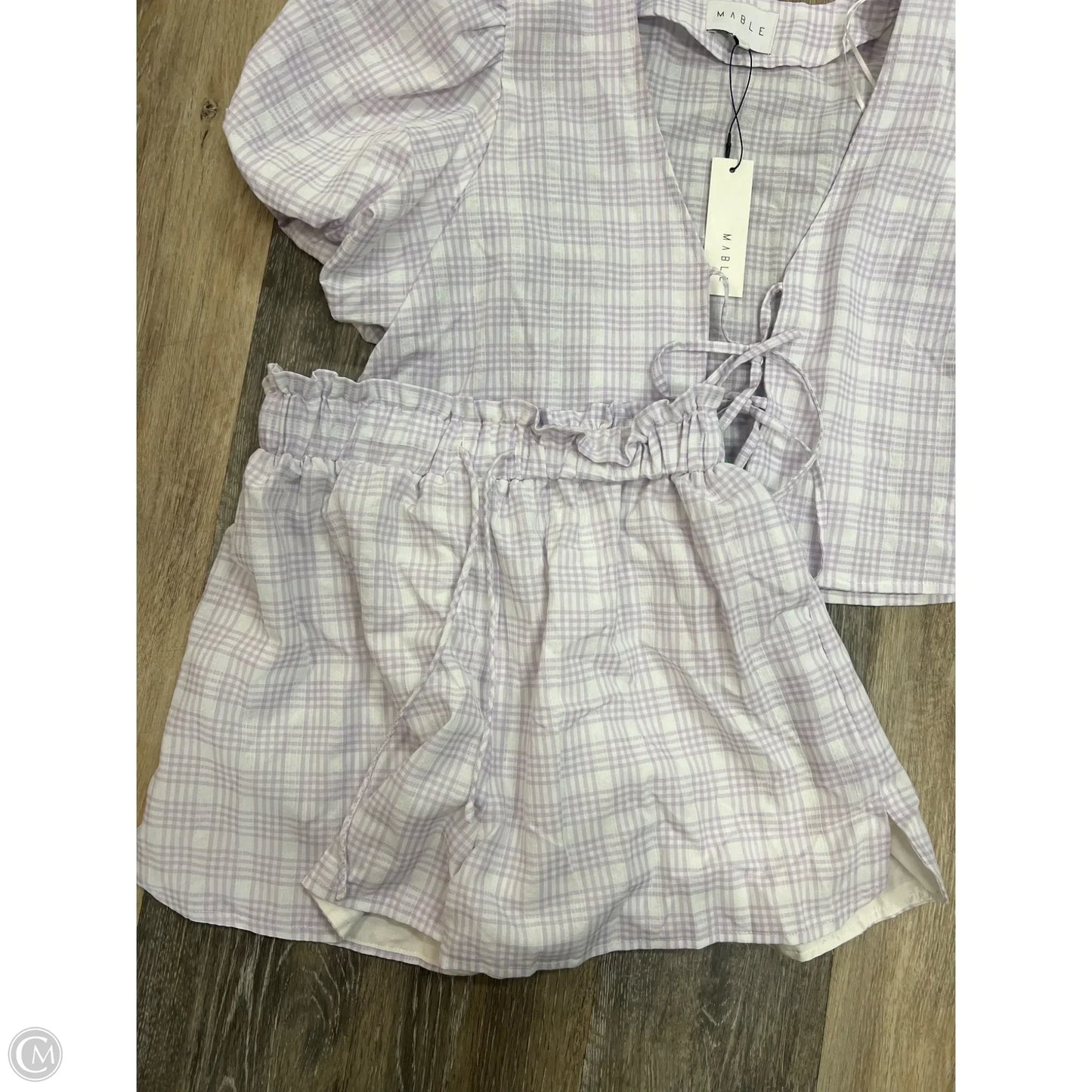 Shorts Set By Mable In Purple & White, Size: S