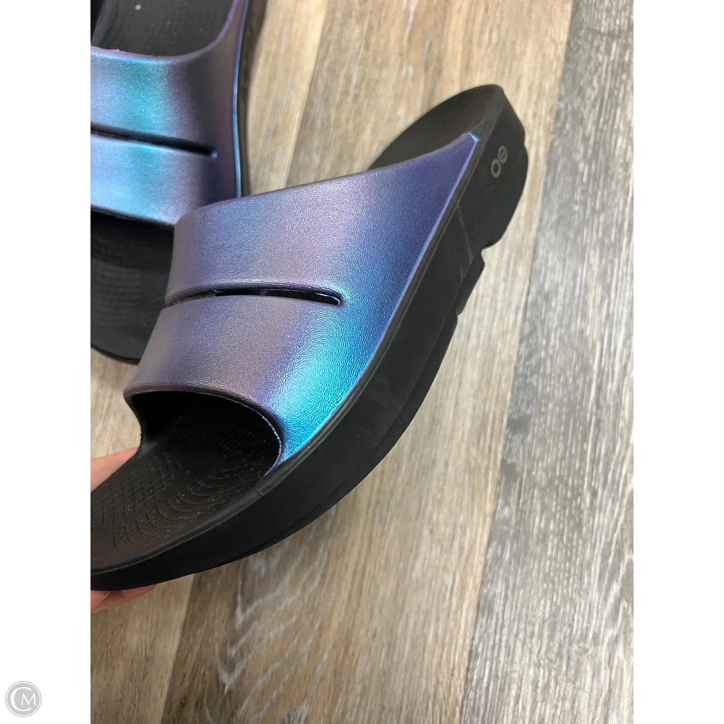 Sandals Flip Flops By OOFOS In Black, Size: 11