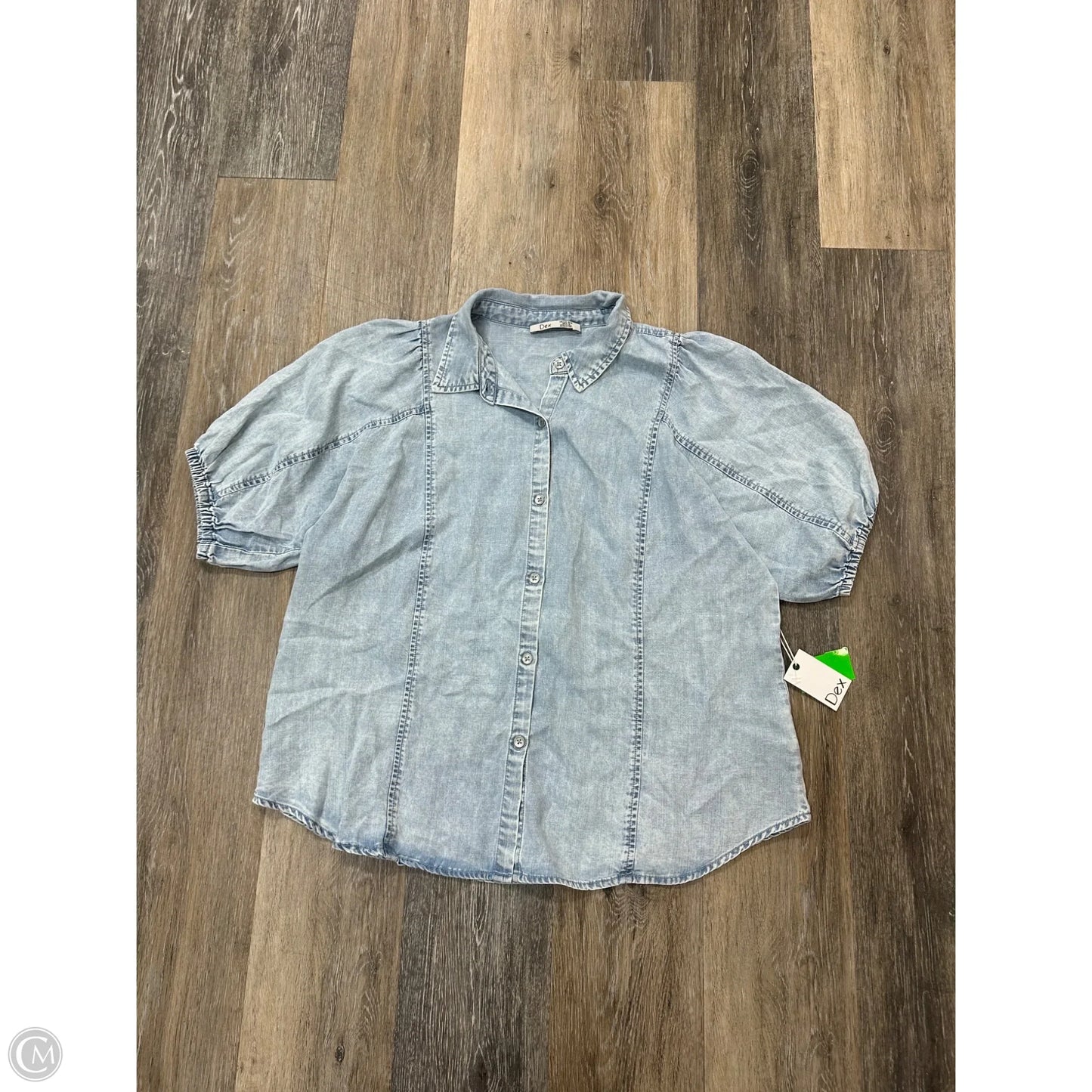 Blouse Short Sleeve By Dex In Blue, Size: M