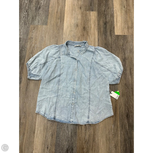 Blouse Short Sleeve By Dex In Blue, Size: M