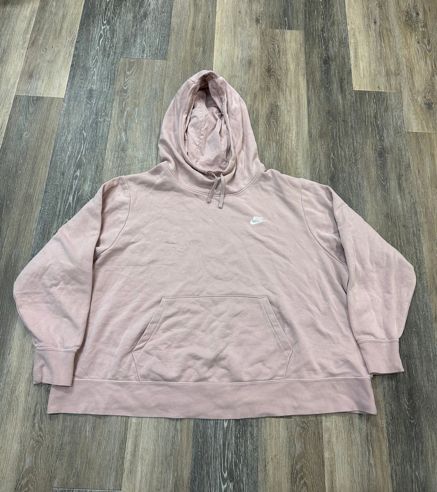 Athletic Sweatshirt Hoodie By Nike In Pink, Size: 3x