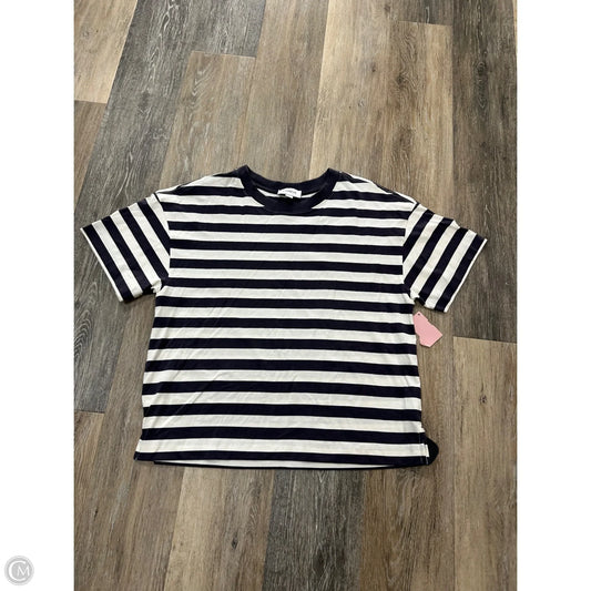 Top Short Sleeve By Evereve In Striped Pattern, Size: S