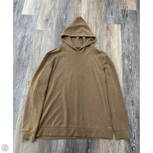 Athletic Sweatshirt Hoodie By 7diamonds In Tan, Size: L