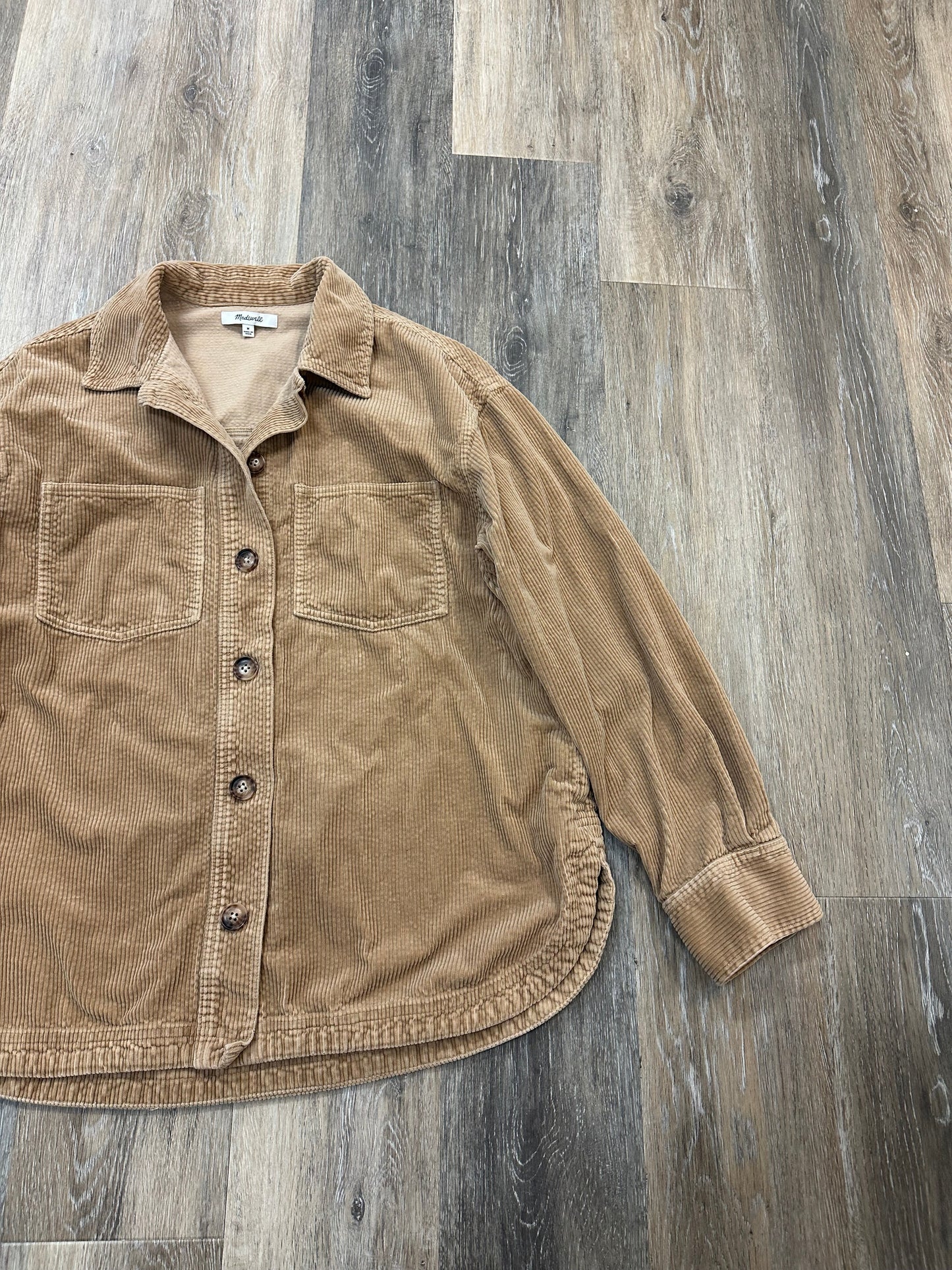 Jacket Shirt By Madewell In Tan, Size: M