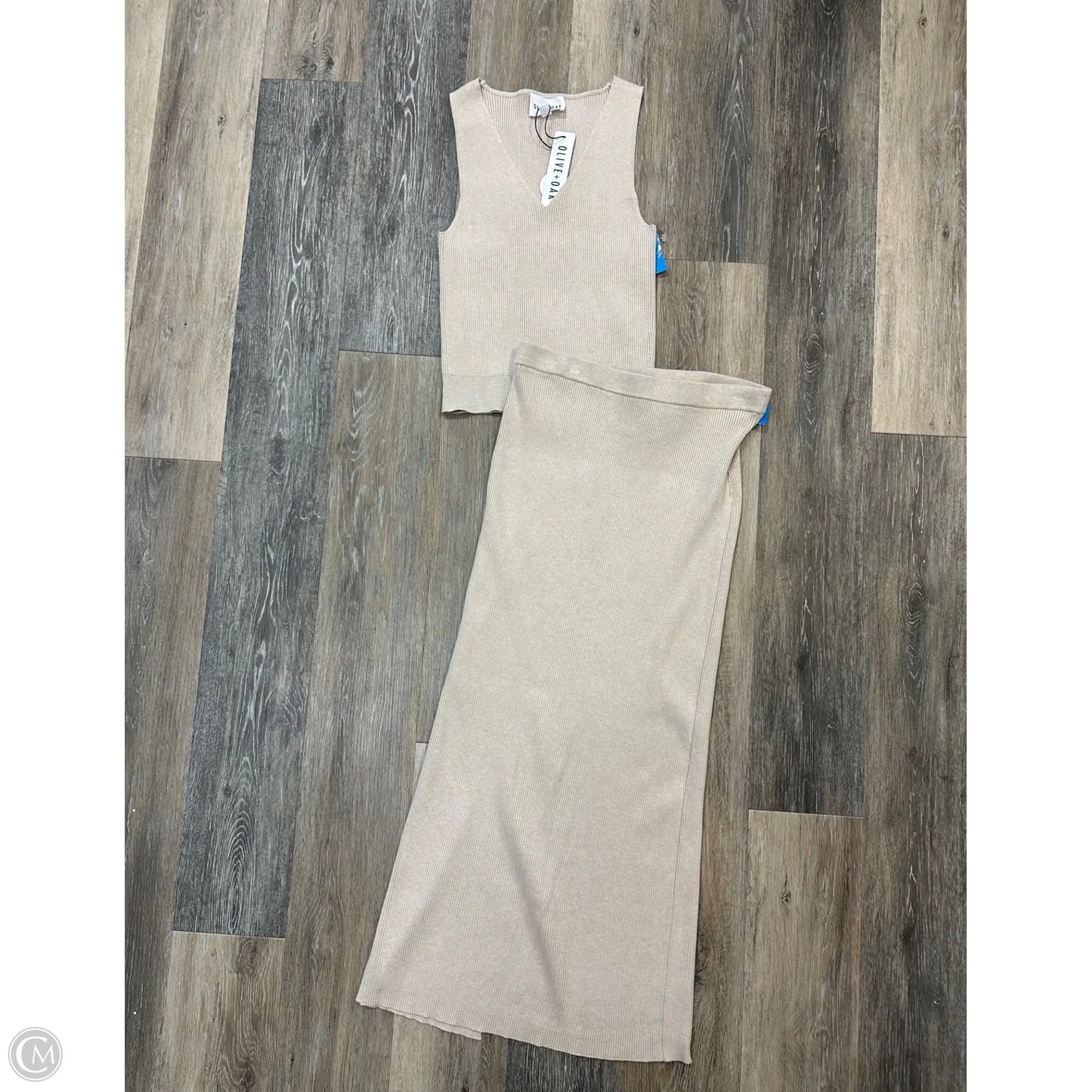 Skirt Set 2pc By Olive And Oak In Tan, Size: L