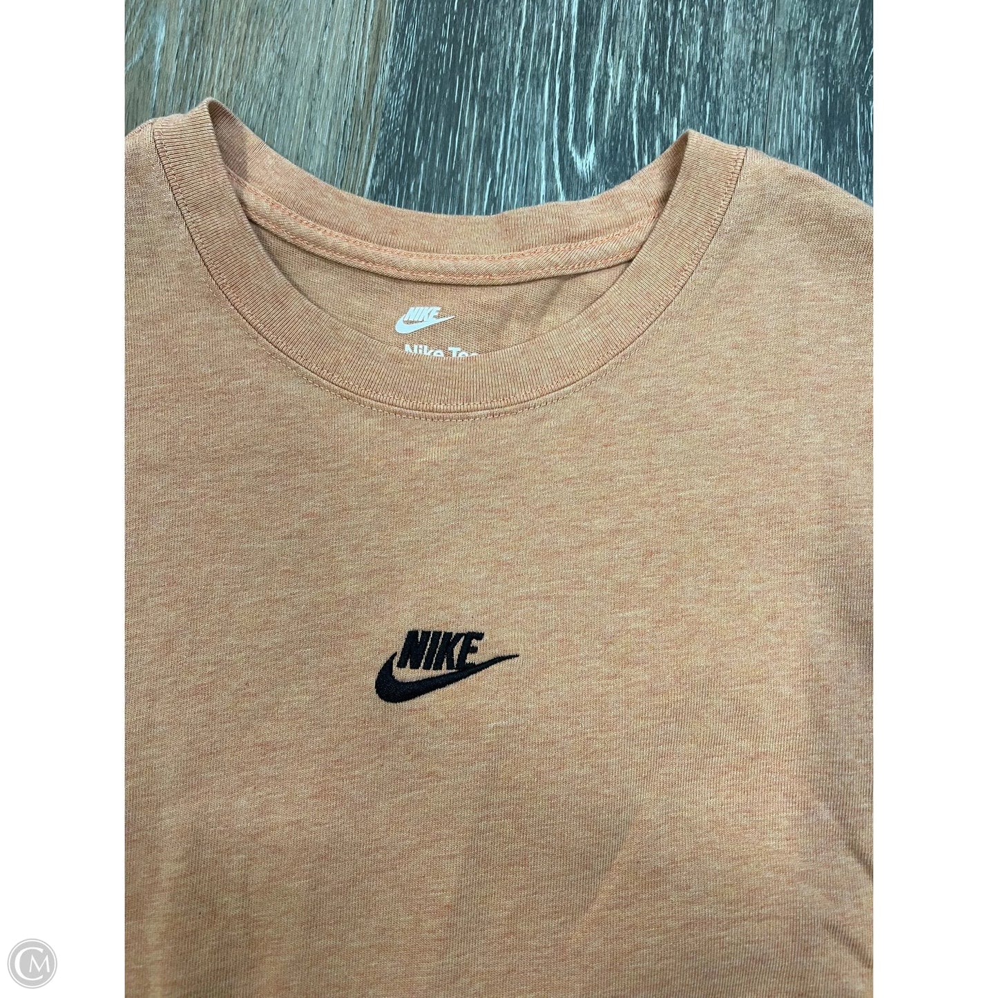 Athletic Top Short Sleeve By Nike In Orange, Size: L