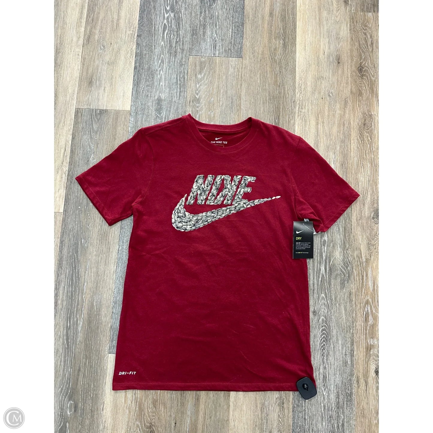Athletic Top Short Sleeve By Nike In Red, Size: M