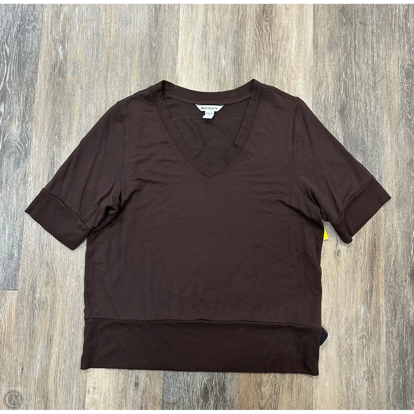Athletic Top Short Sleeve By Athleta In Brown, Size: L