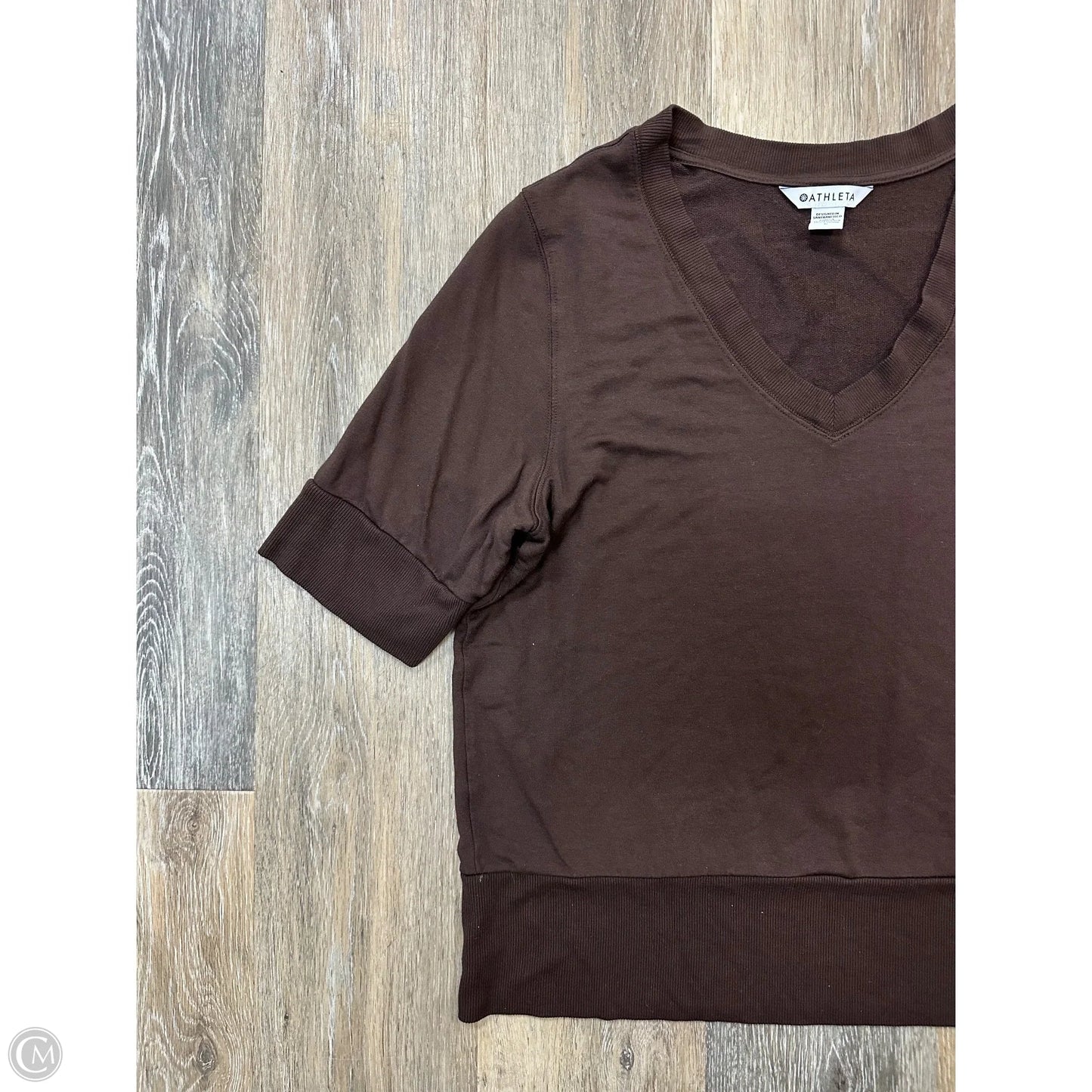 Athletic Top Short Sleeve By Athleta In Brown, Size: L