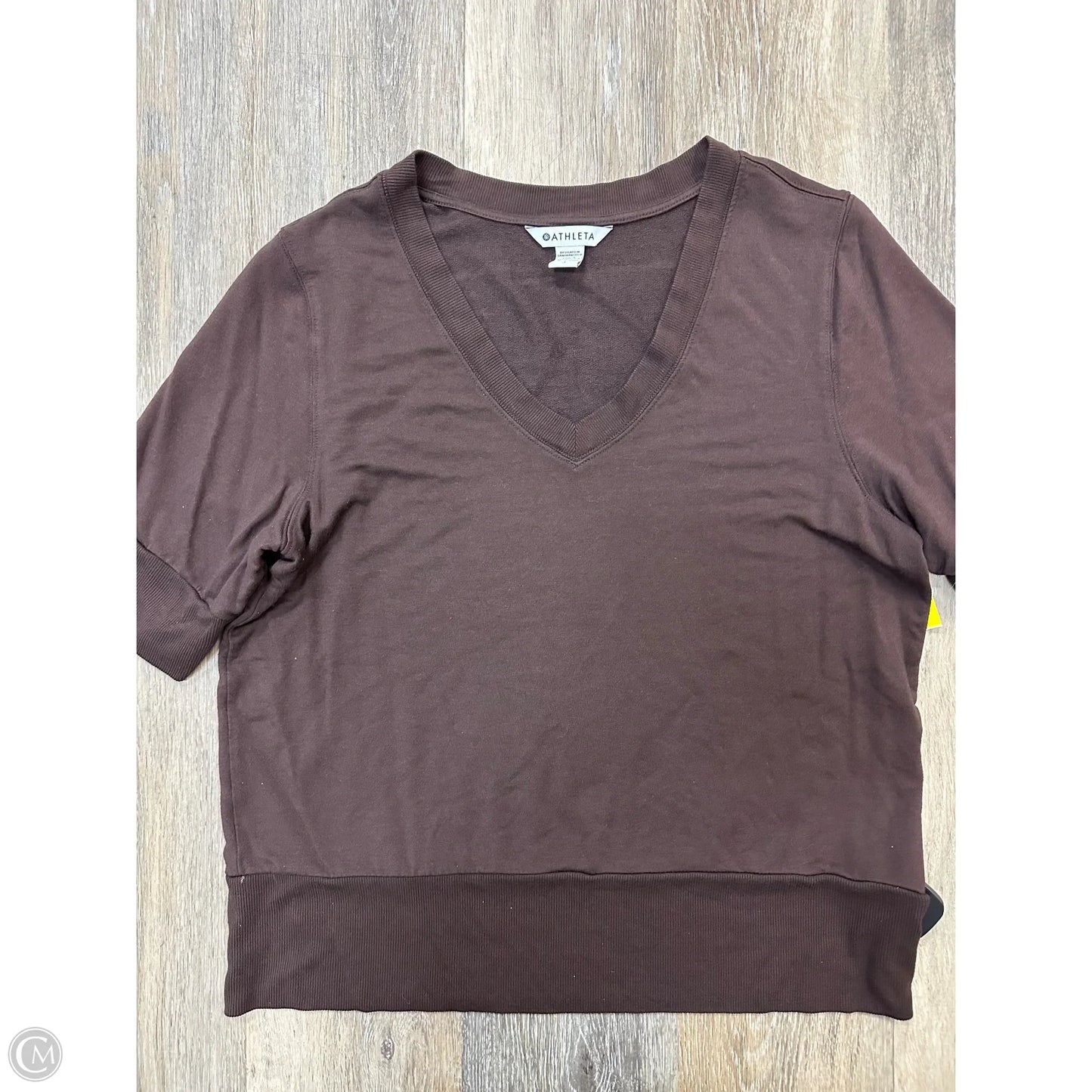 Athletic Top Short Sleeve By Athleta In Brown, Size: L
