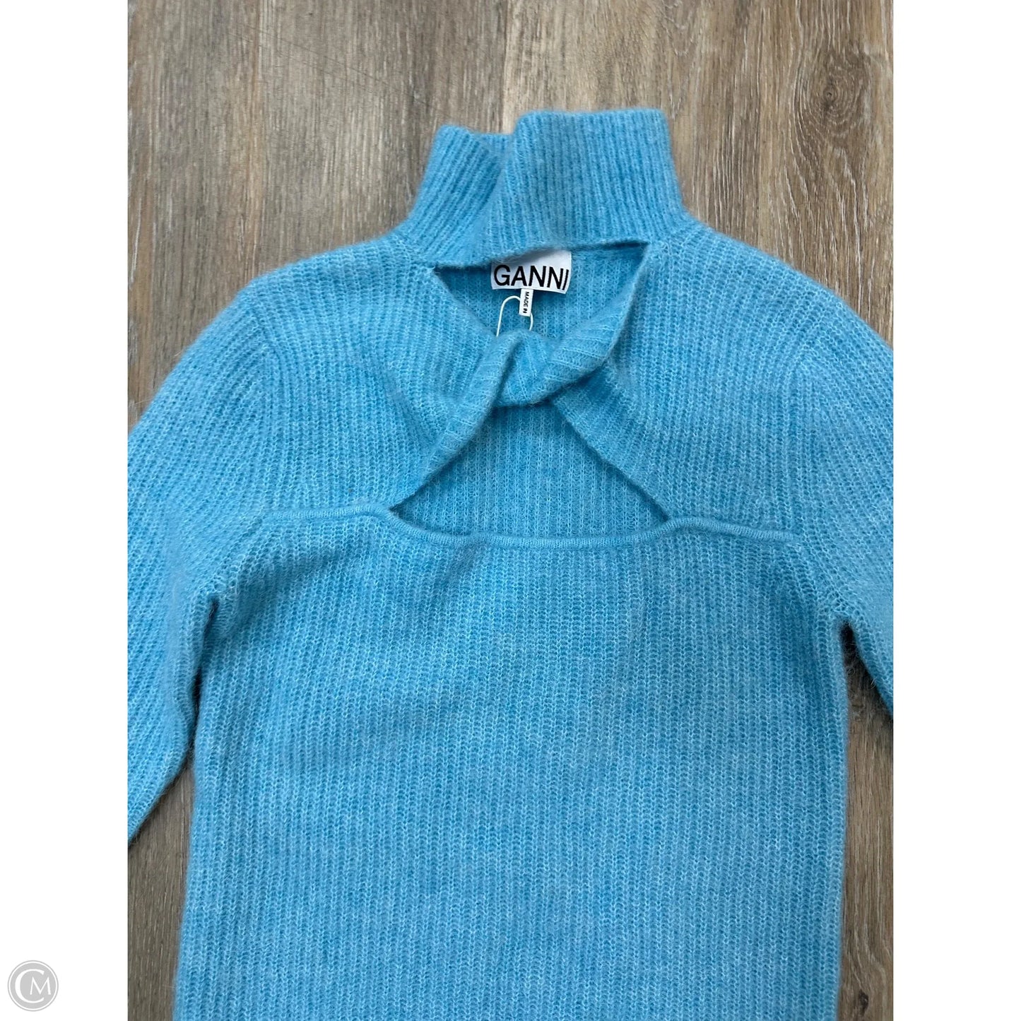 Sweater Short Sleeve By Ganni In Blue, Size: S