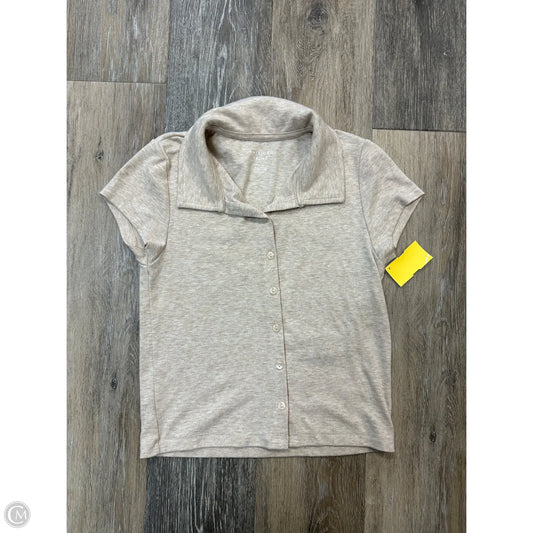 Top Short Sleeve By American Eagle In Tan, Size: S