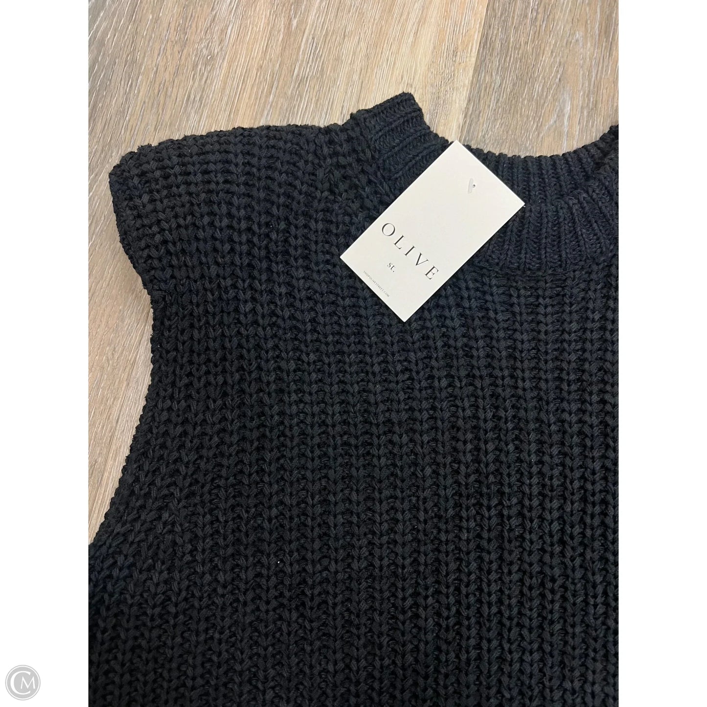 Sweater Short Sleeve By Crescent In Black, Size: M