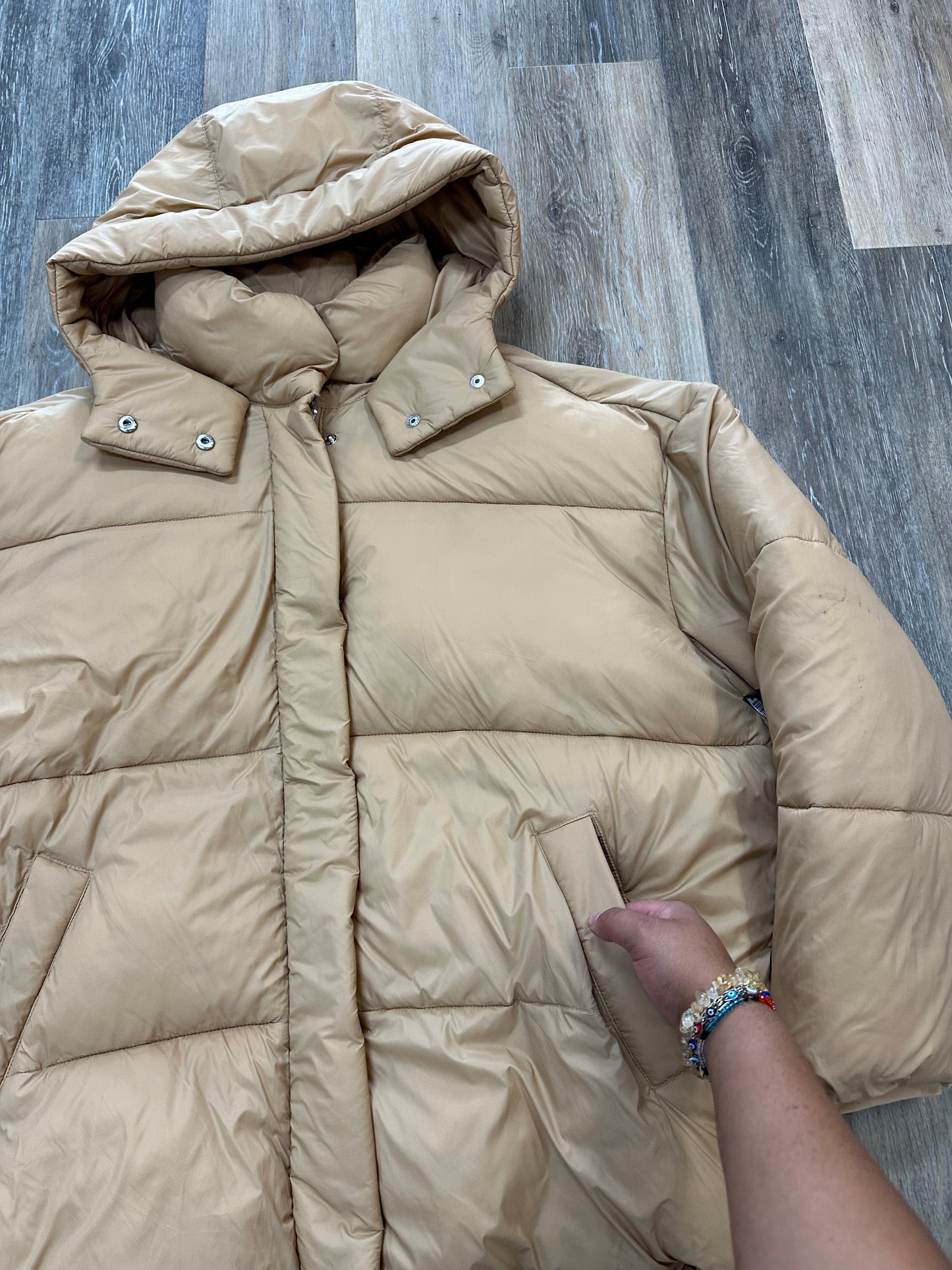 Coat Puffer & Quilted By Abercrombie And Fitch In Beige, Size: L