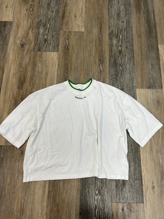 White Athletic Top Short Sleeve Reebok, Size L