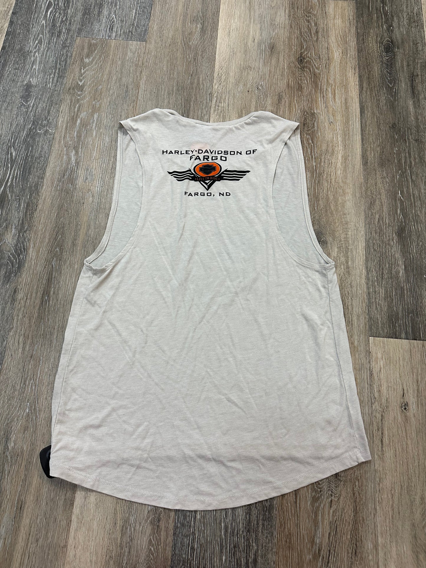 Top Sleeveless By Harley Davidson In Beige, Size: L