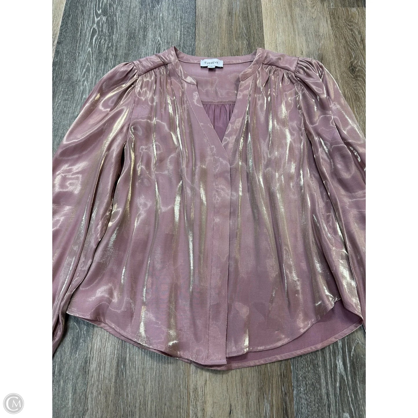 Blouse Long Sleeve By Evereve In Pink, Size: S
