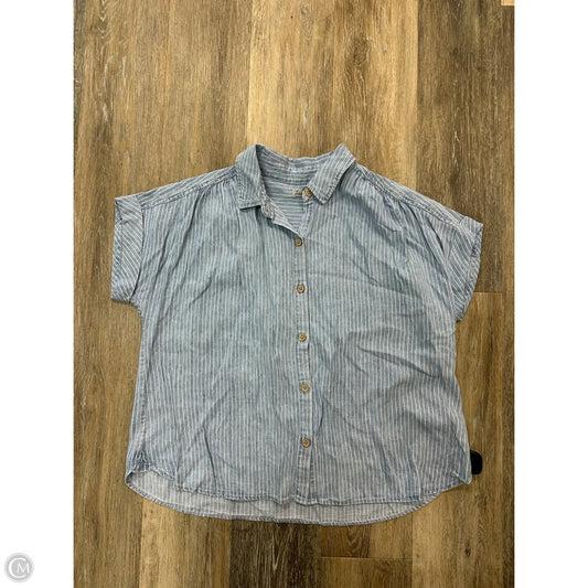 Blouse Short Sleeve By Faherty In Striped Pattern, Size: S