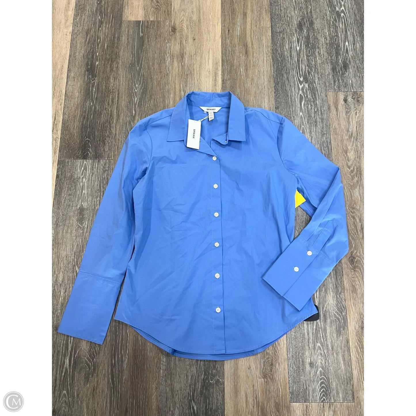 Blouse Long Sleeve By Spanx In Blue, Size: S