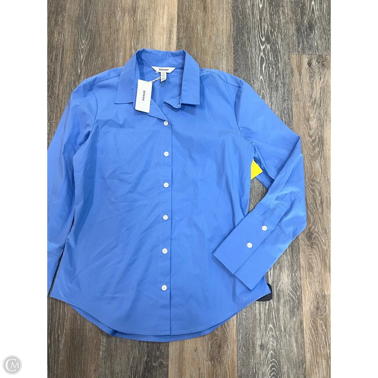 Blouse Long Sleeve By Spanx In Blue, Size: S