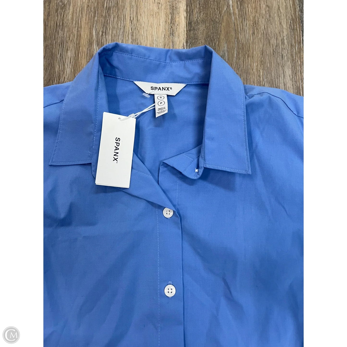 Blouse Long Sleeve By Spanx In Blue, Size: S