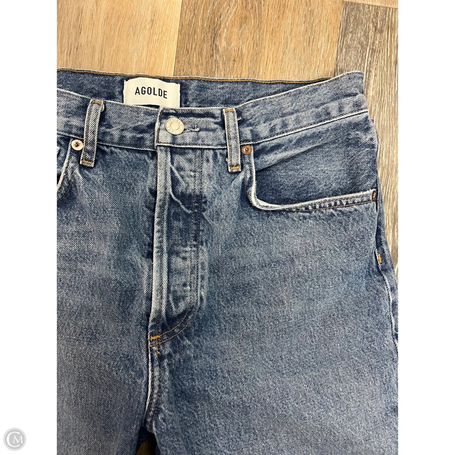 Jeans Straight By Agolde In Blue Denim, Size: 2