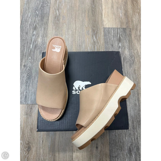 Sandals Heels Wedge By Sorel In Tan, Size: 10