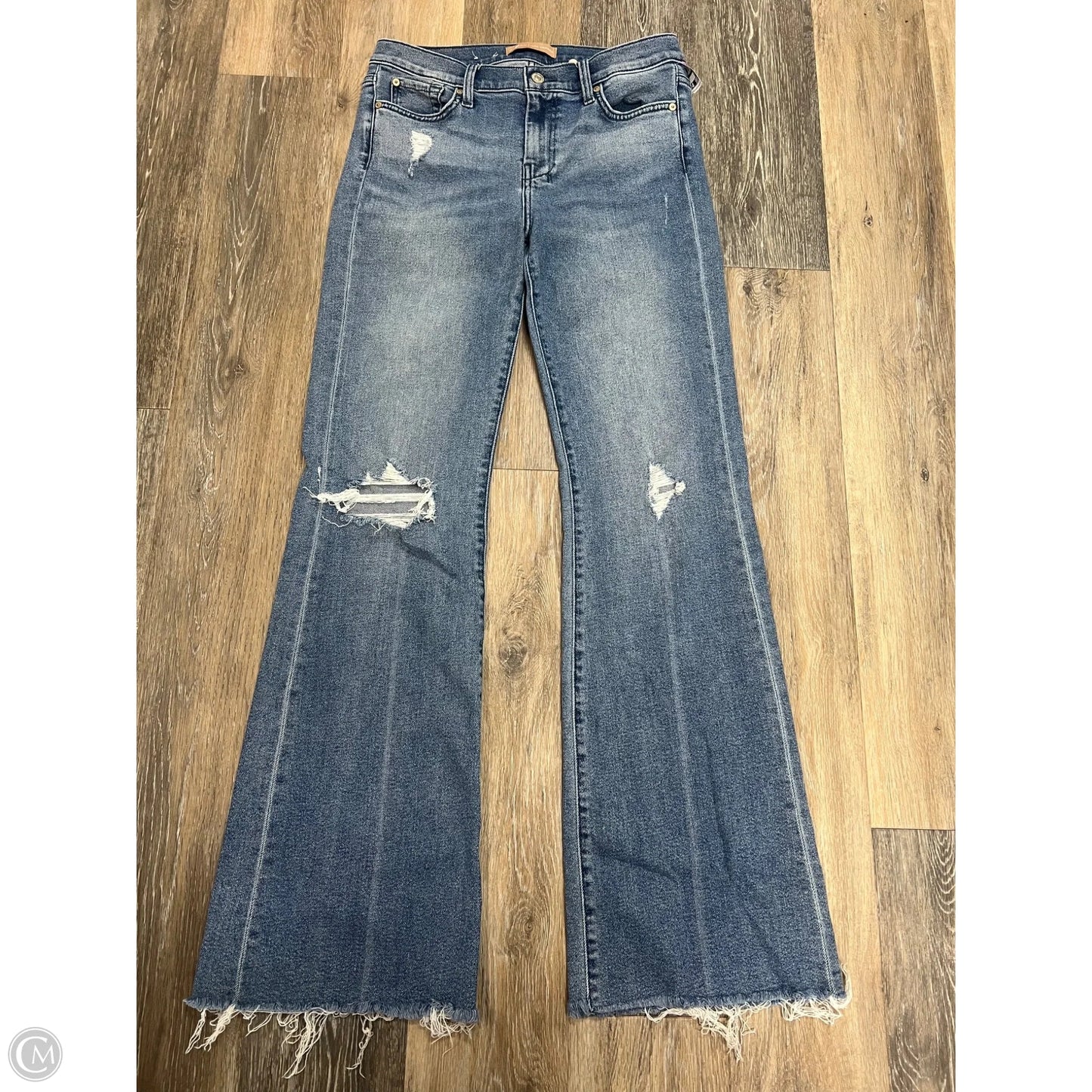 Jeans Wide Leg By 7 For All Mankind In Blue Denim, Size: 10