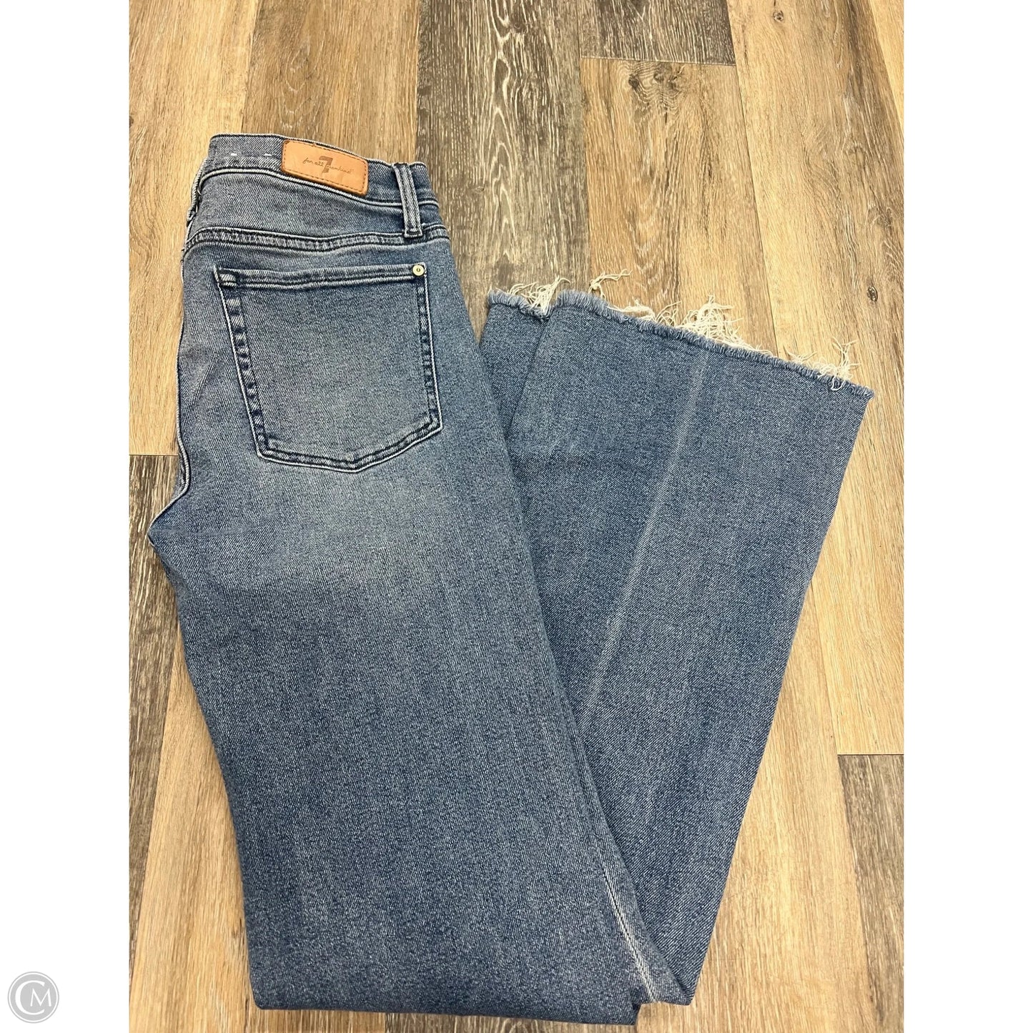 Jeans Wide Leg By 7 For All Mankind In Blue Denim, Size: 10