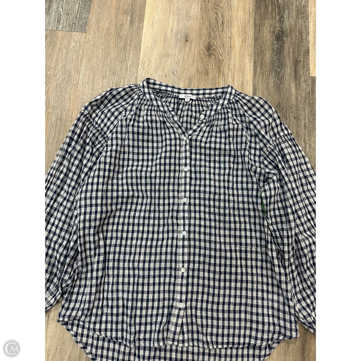 Blouse Long Sleeve By Rails In Checkered Pattern, Size: M