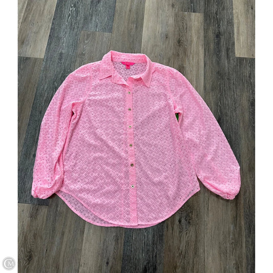 Blouse Designer By Lilly Pulitzer In Pink, Size: L