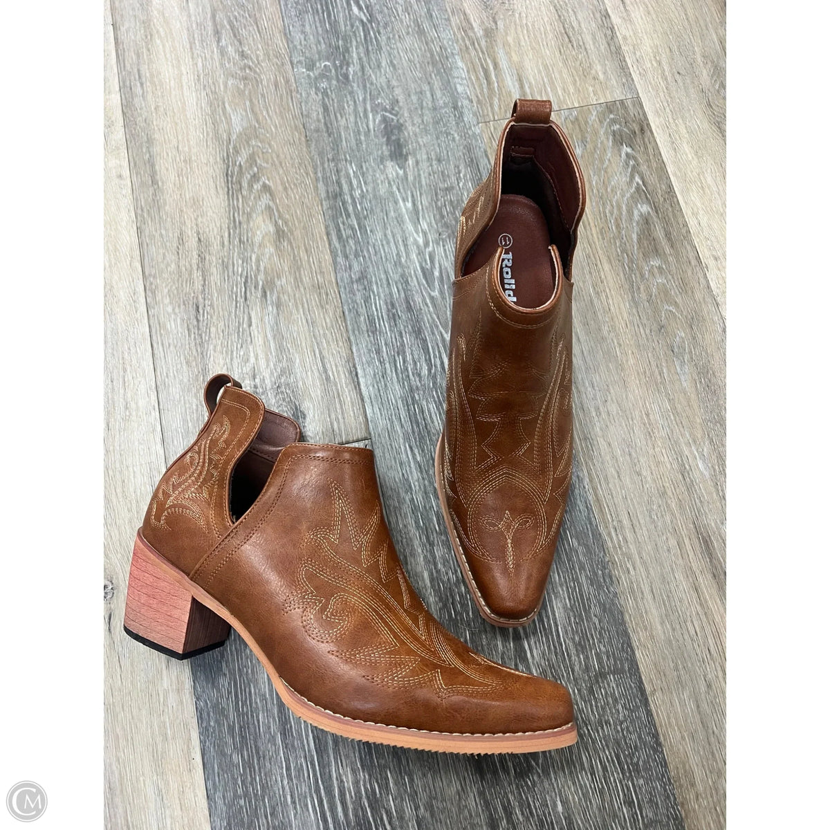Boots Ankle Heels By Rollda In Brown, Size: 11