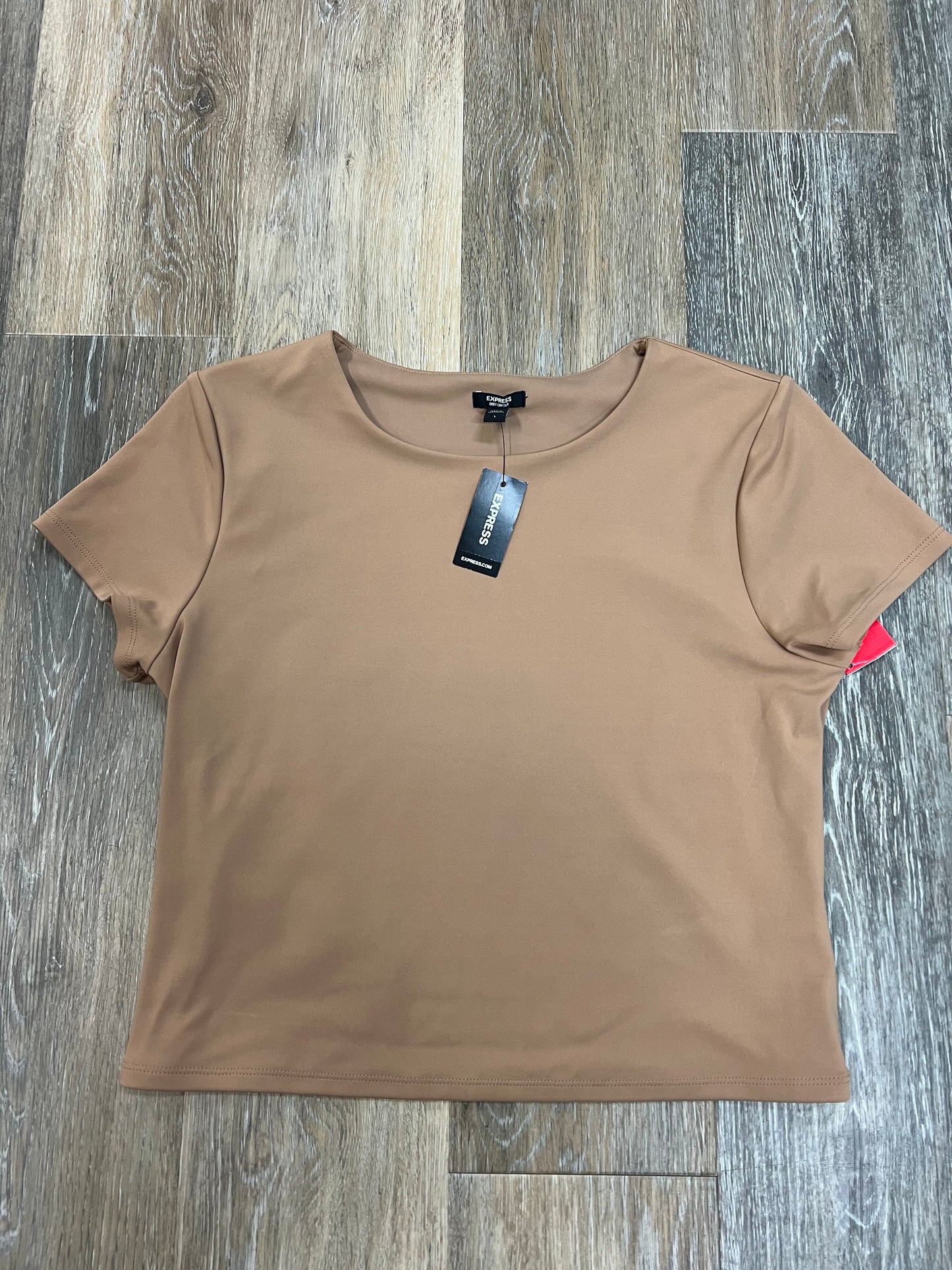 Brown Top Short Sleeve Express, Size L