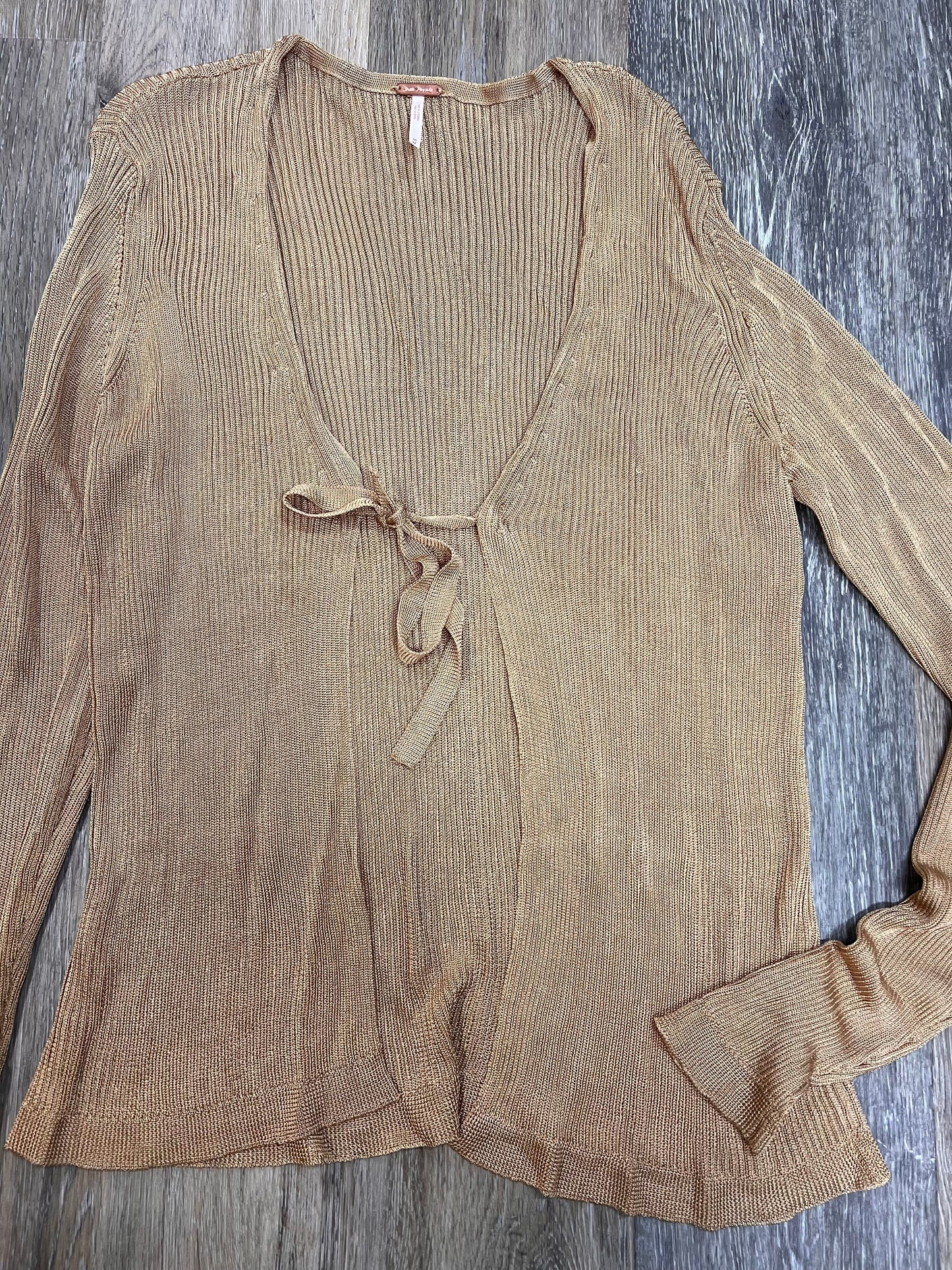 Sweater Cardigan By Free People In Gold, Size: M