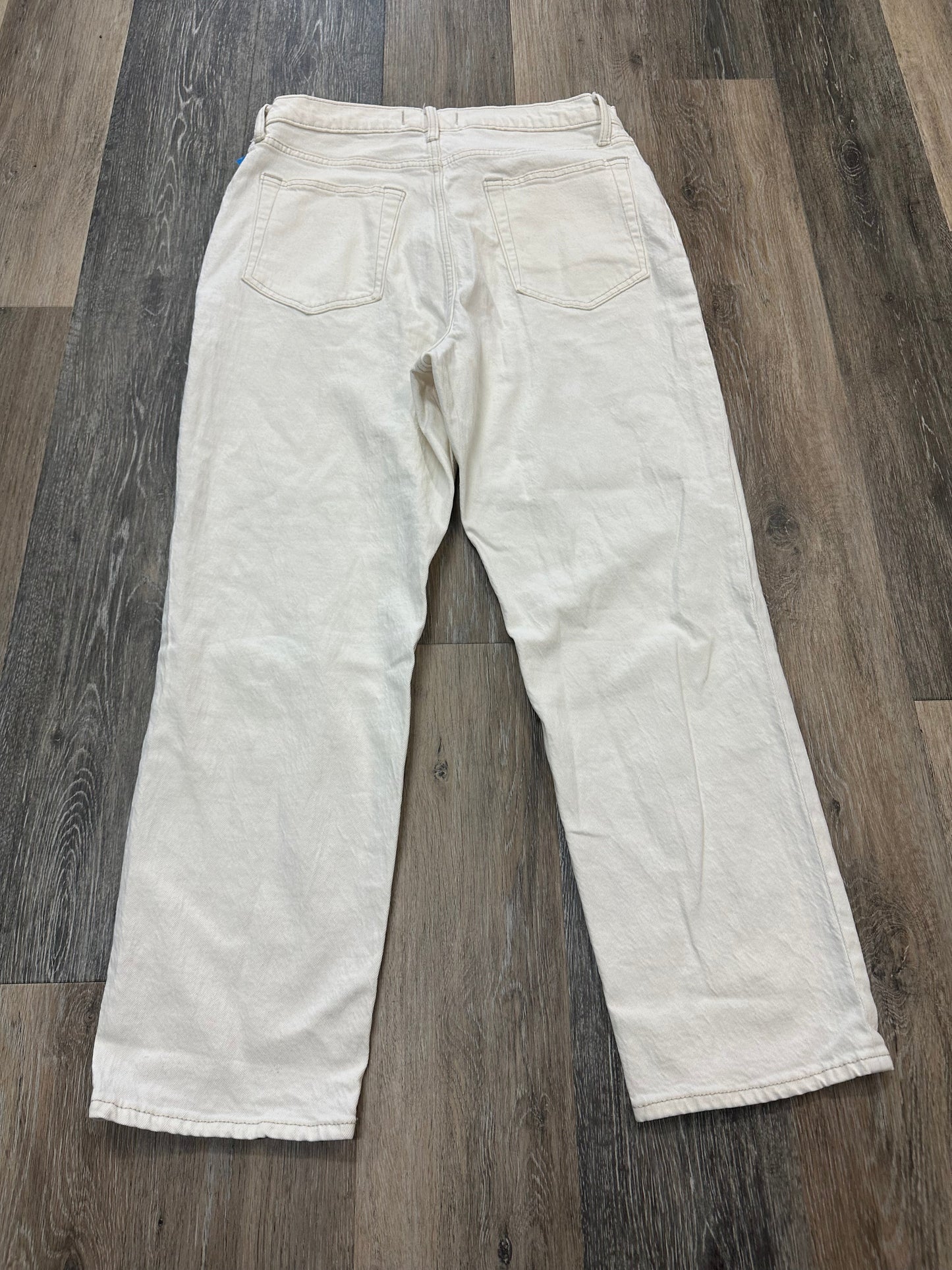 Cream Jeans Straight Abercrombie And Fitch, Size 14