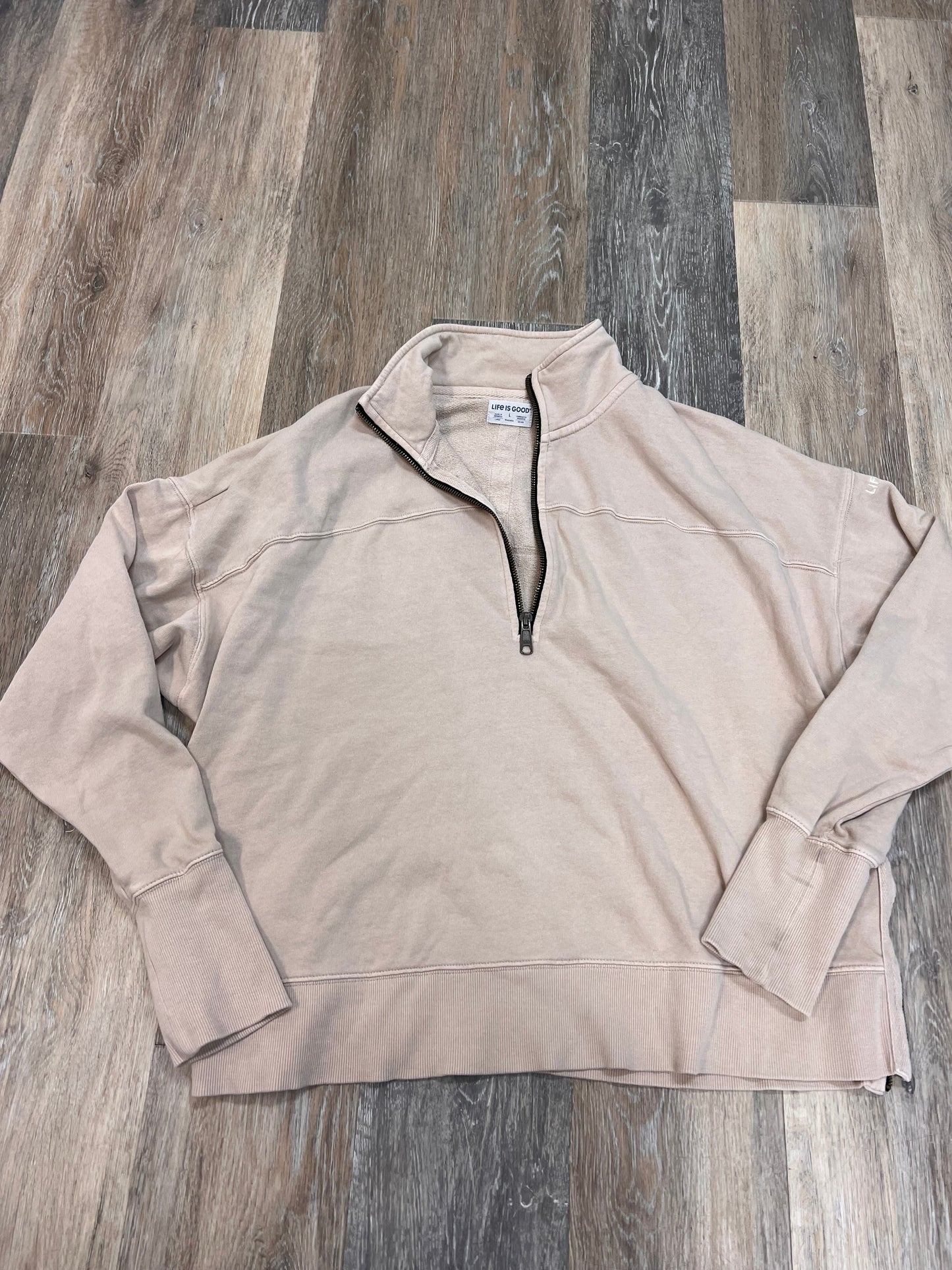 Sweatshirt Collar By Life Is Good In Tan, Size: L