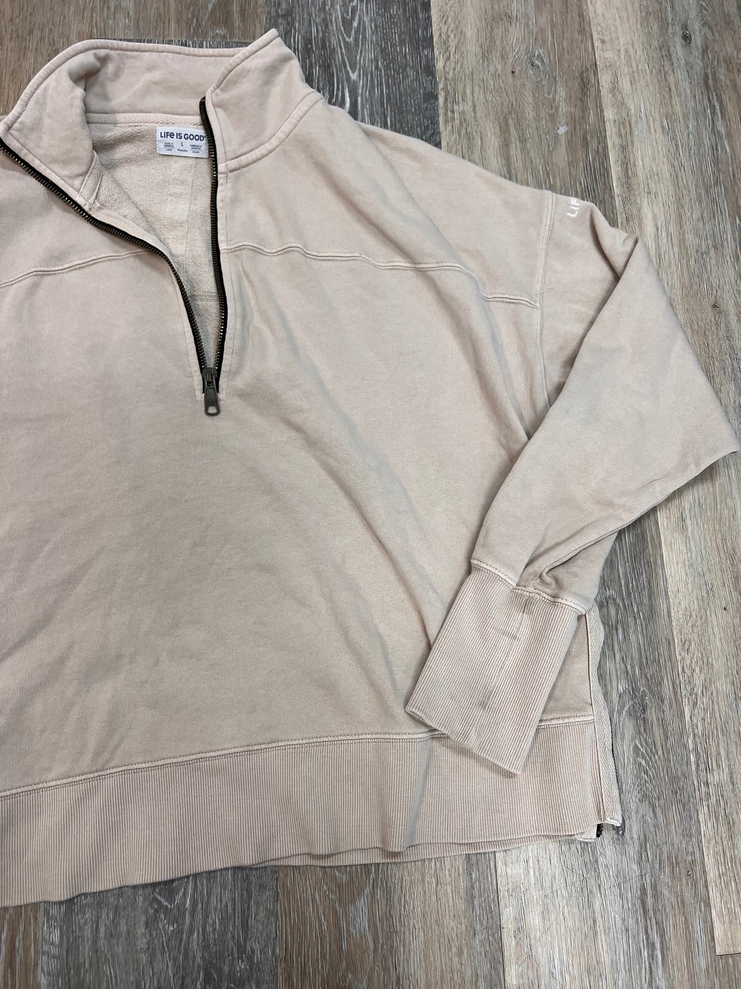 Sweatshirt Collar By Life Is Good In Tan, Size: L