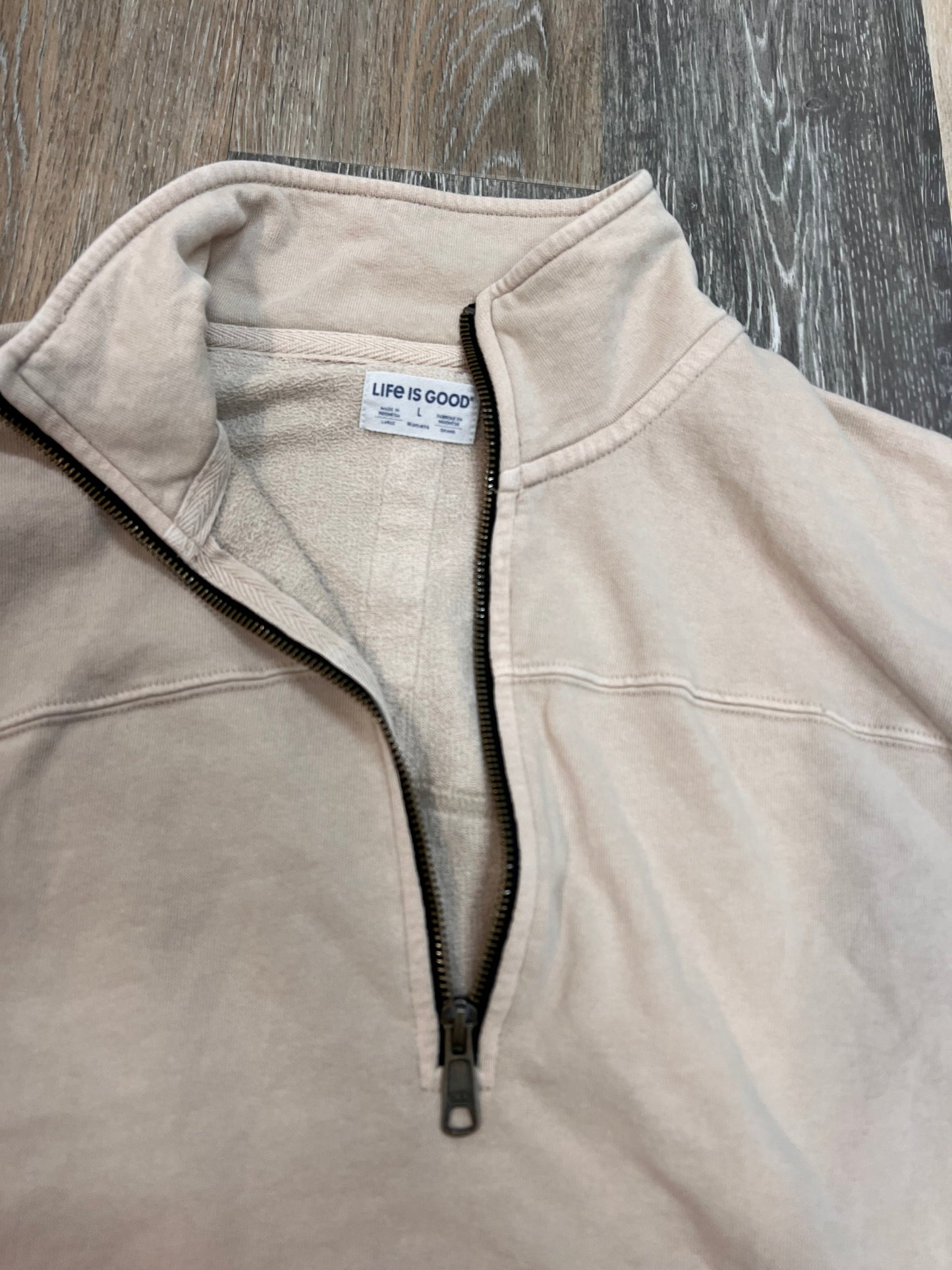 Sweatshirt Collar By Life Is Good In Tan, Size: L