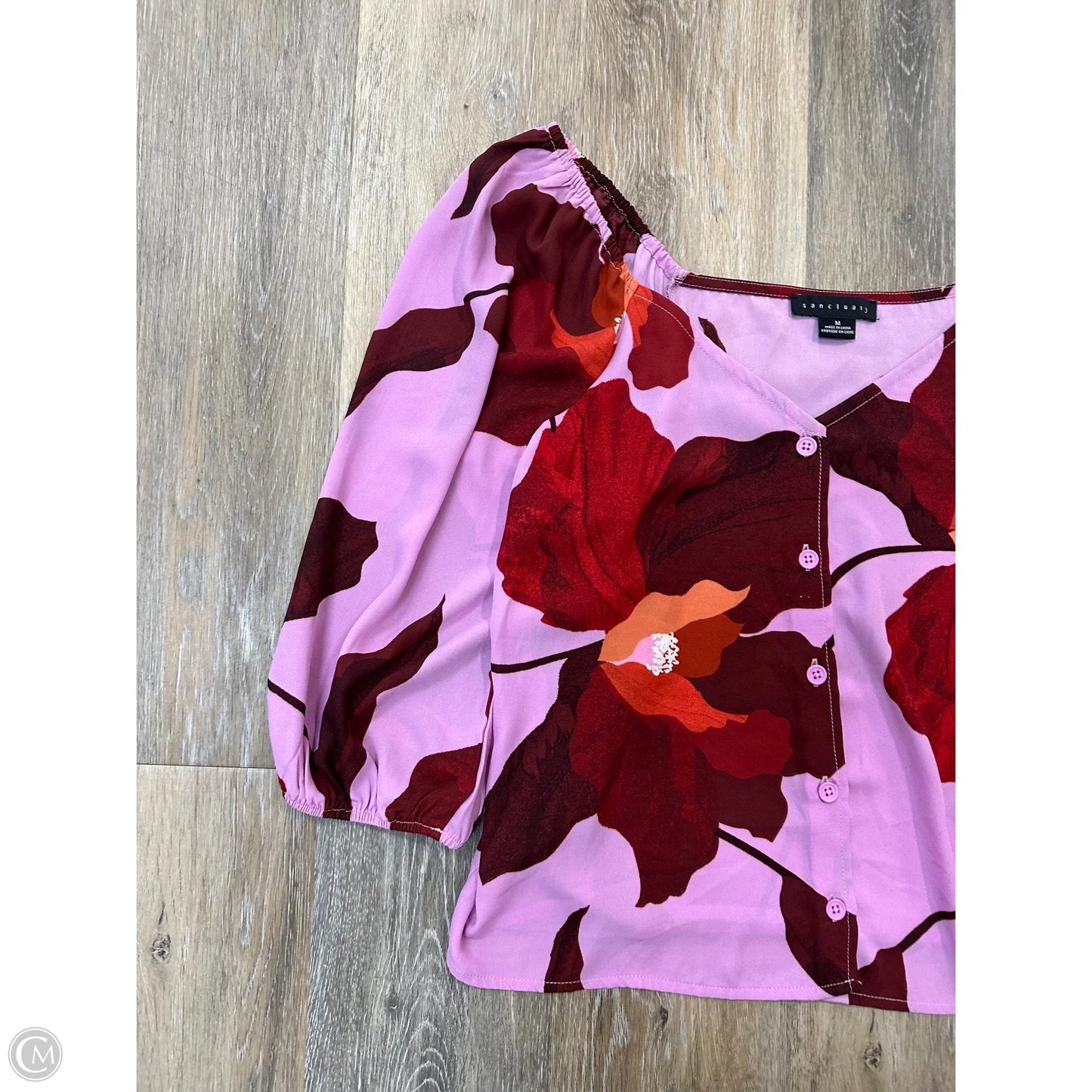 Blouse Long Sleeve By Sanctuary In Purple & Red, Size: M