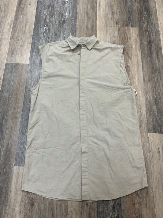 Sleeveless Shirt By Essentials In Tan, Size: Xl