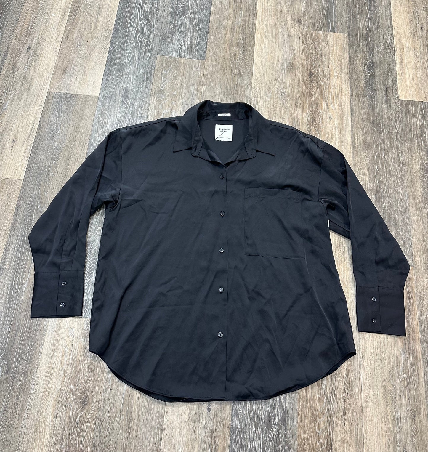 Blouse Long Sleeve By Abercrombie And Fitch In Black, Size: L