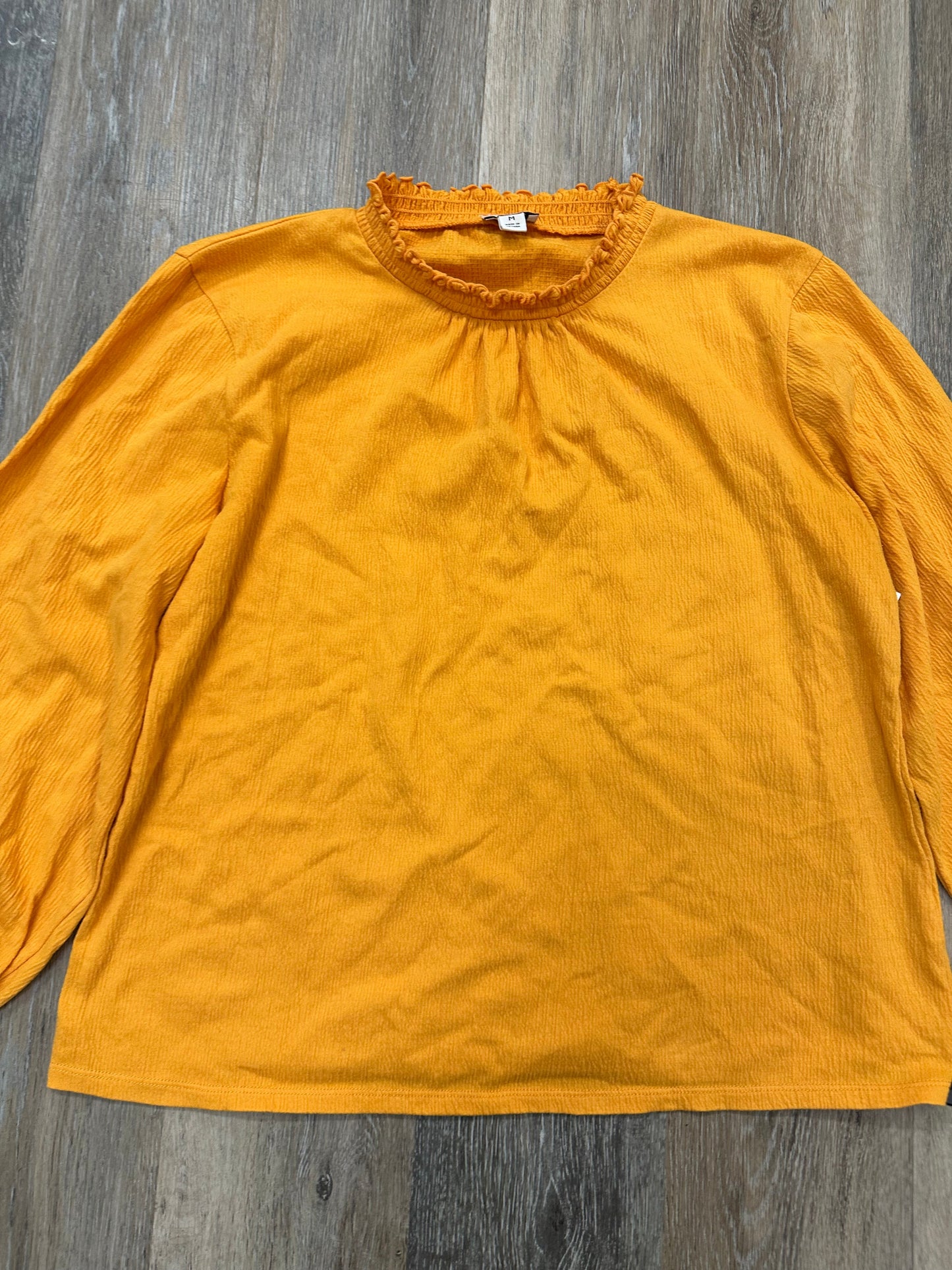 Blouse Long Sleeve By J. Crew In Gold, Size: M