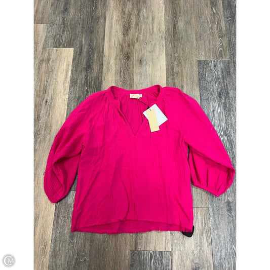 Blouse Long Sleeve By Nation In Pink, Size: Xs