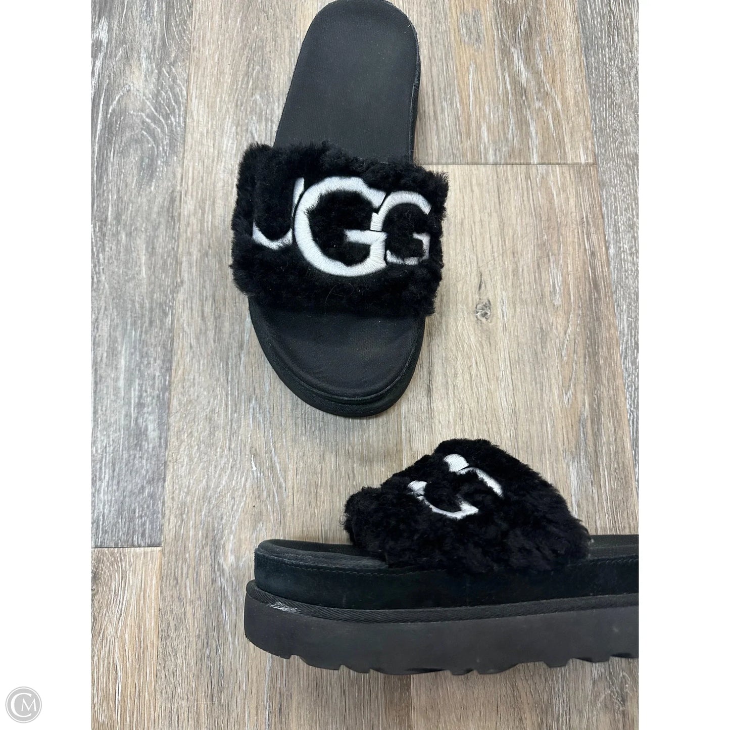 Sandals Designer By Ugg In Black, Size: 9.5