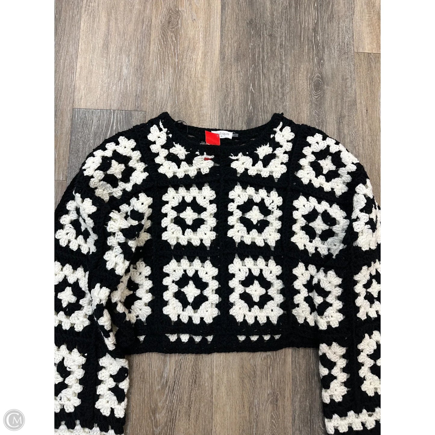 Sweater By Vestique In Black & White, Size: M