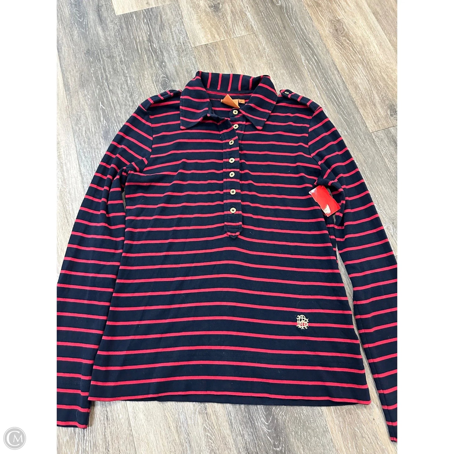 Top Long Sleeve Designer By Tory Burch In Striped Pattern, Size: M