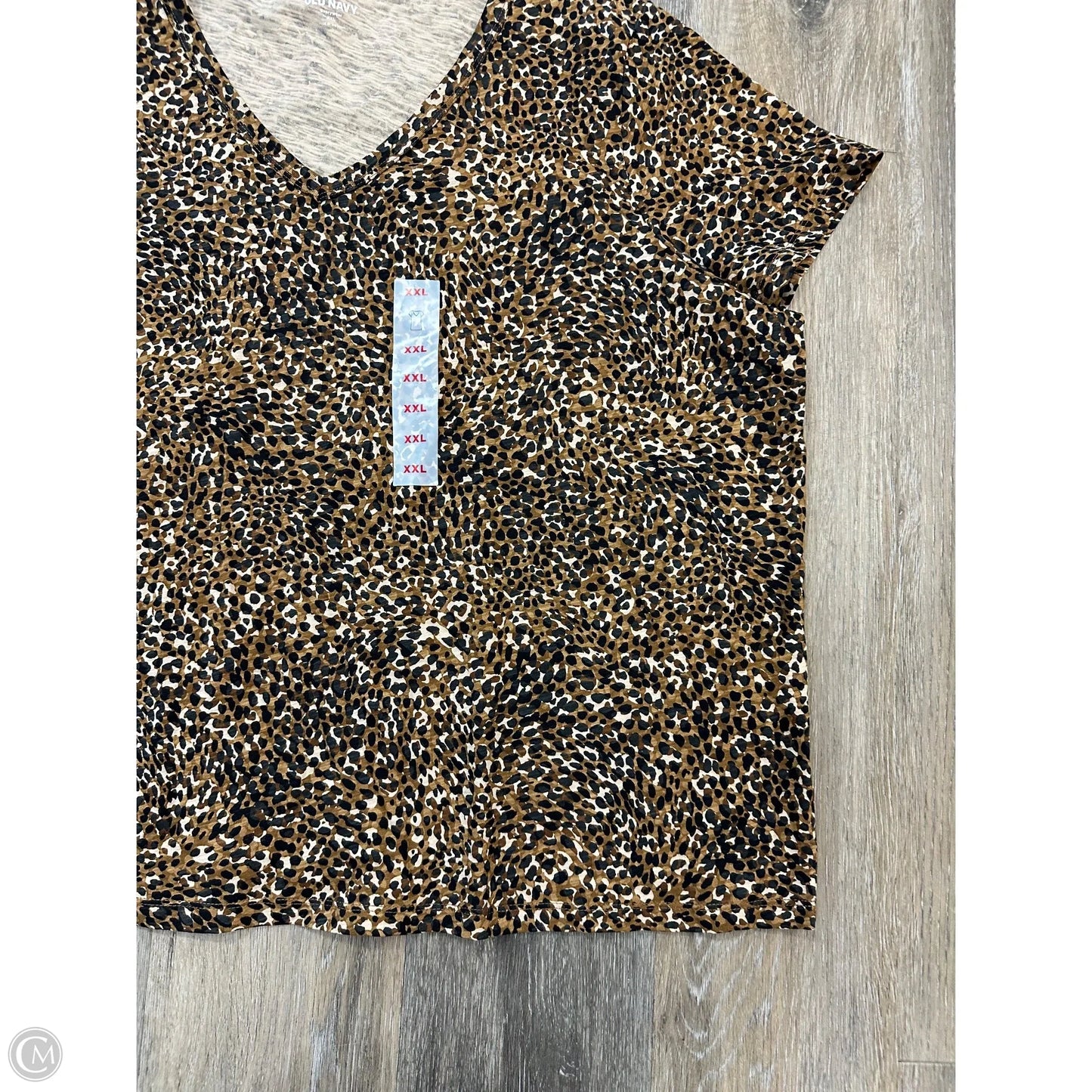 Top Short Sleeve By Old Navy In Animal Print, Size: Xxl