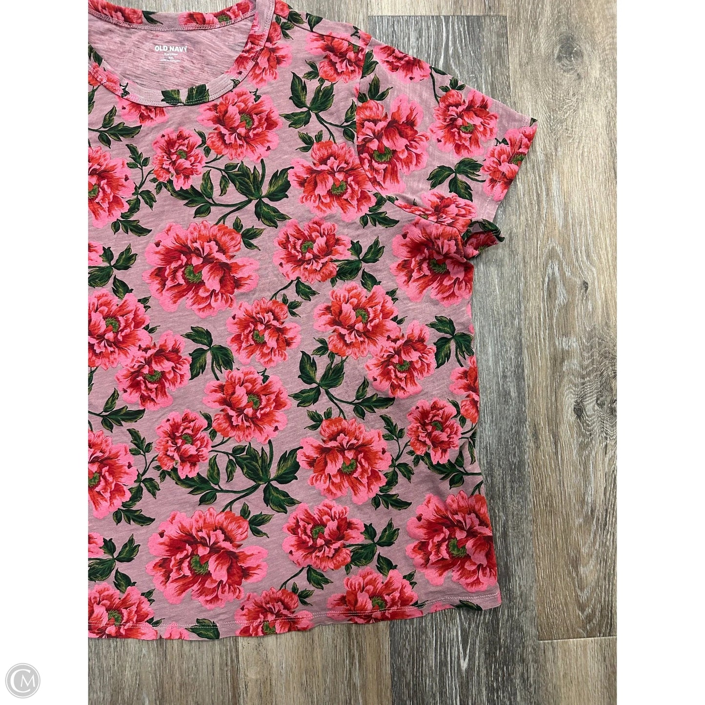 Top Short Sleeve By Old Navy In Floral Print, Size: Xxl