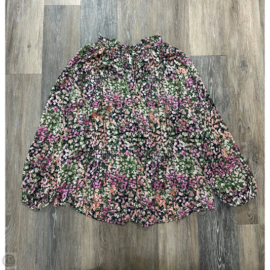 Blouse Long Sleeve By H&m In Floral Print, Size: Xl